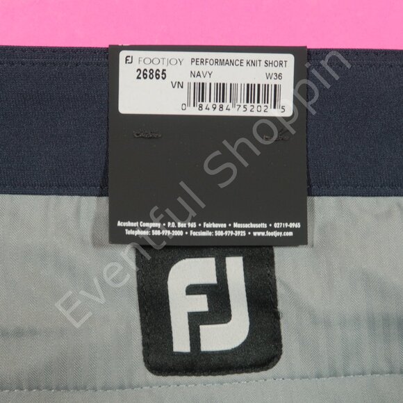 FootJoy Performance 9" Knit Golf Shorts in Navy Blue Size 36 - Picture 7 of 8